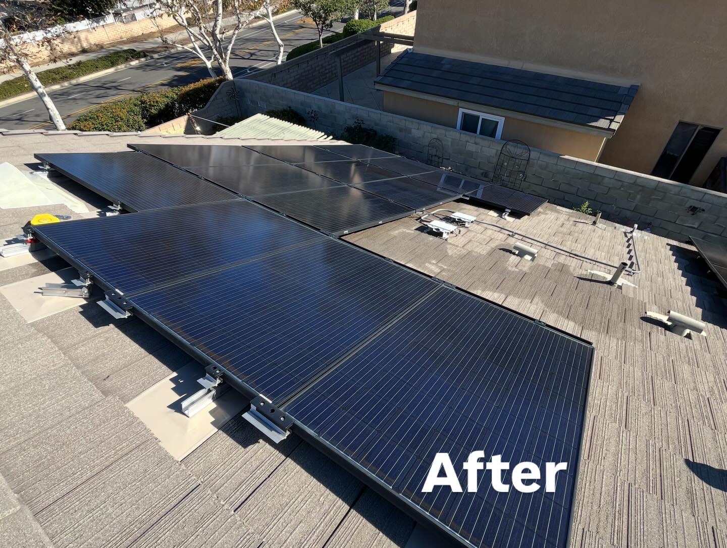 Solar panels after cleaning - spotless