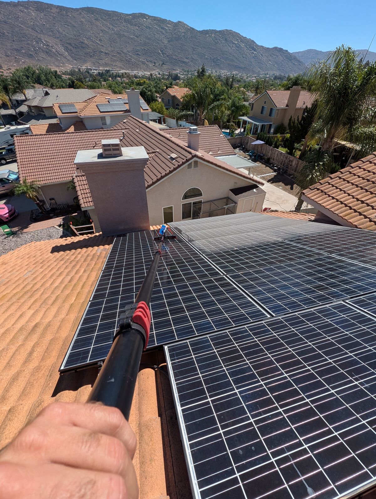 Solar panel cleaning